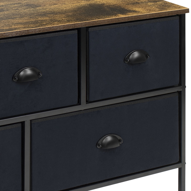 Farmhouse Black 5-Drawer Nursery Dresser with Soft Close