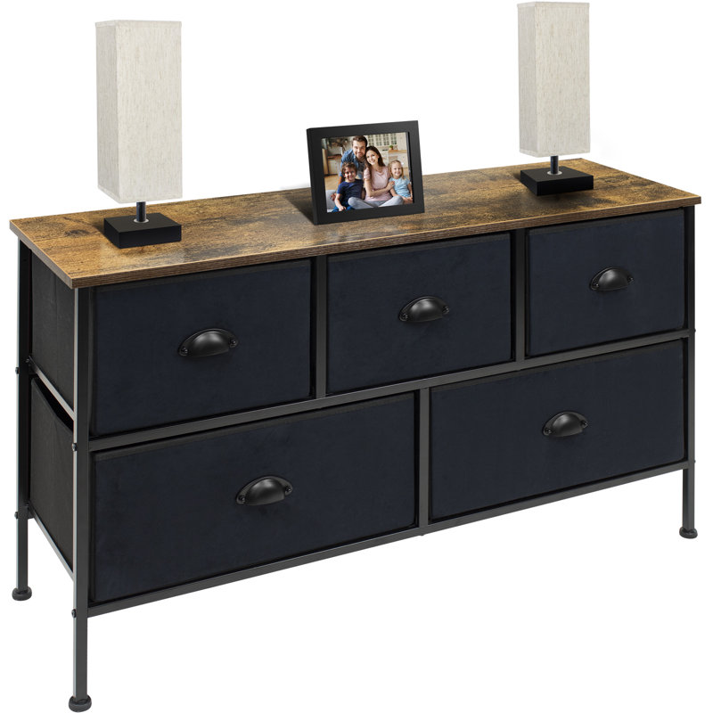 Farmhouse Black 5-Drawer Nursery Dresser with Soft Close