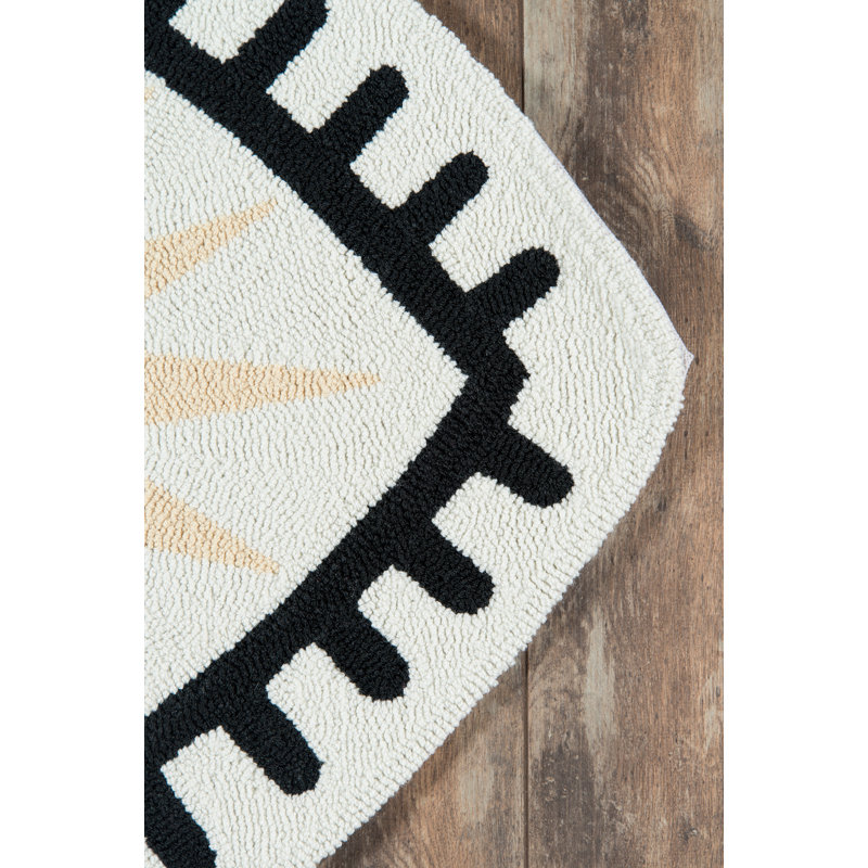 Handmade Multicolor Tufted Wool and Synthetic Kitchen Mat 2' x 3'