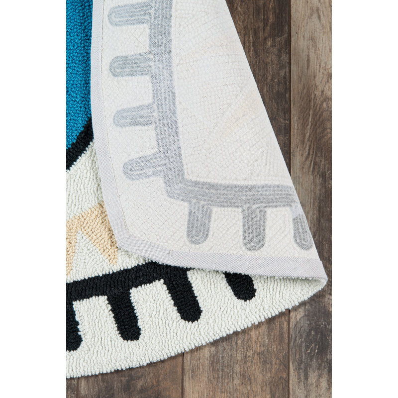 Handmade Multicolor Tufted Wool and Synthetic Kitchen Mat 2' x 3'