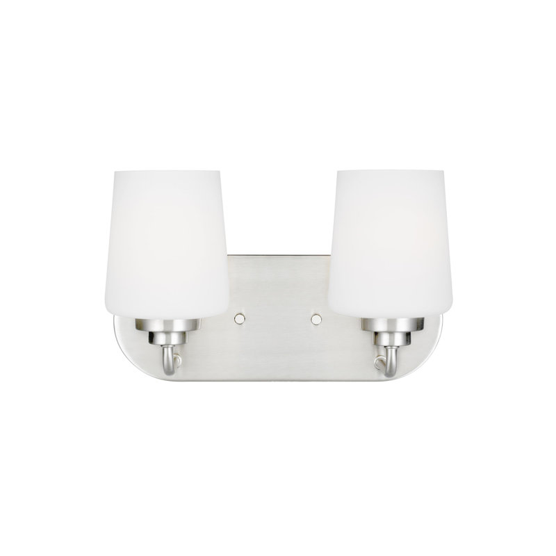 Windom 2-Light Brushed Nickel Vanity with Etched Opal Glass