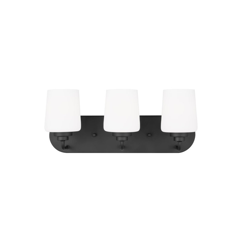 Windom Midnight Black 3-Light Dimmable Vanity with Etched Glass