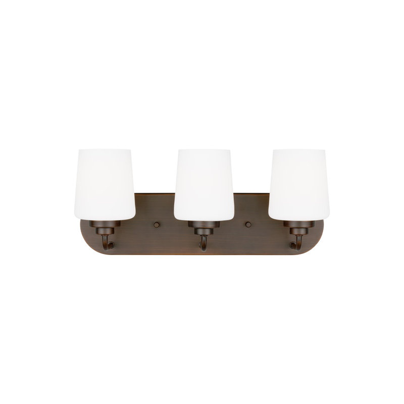 Eastridge Transitional 3-Light Bronze Vanity with Etched Opal Glass