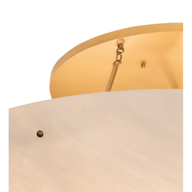 Gold Metallic 12-Light Flush Mount with White Acrylic Shade