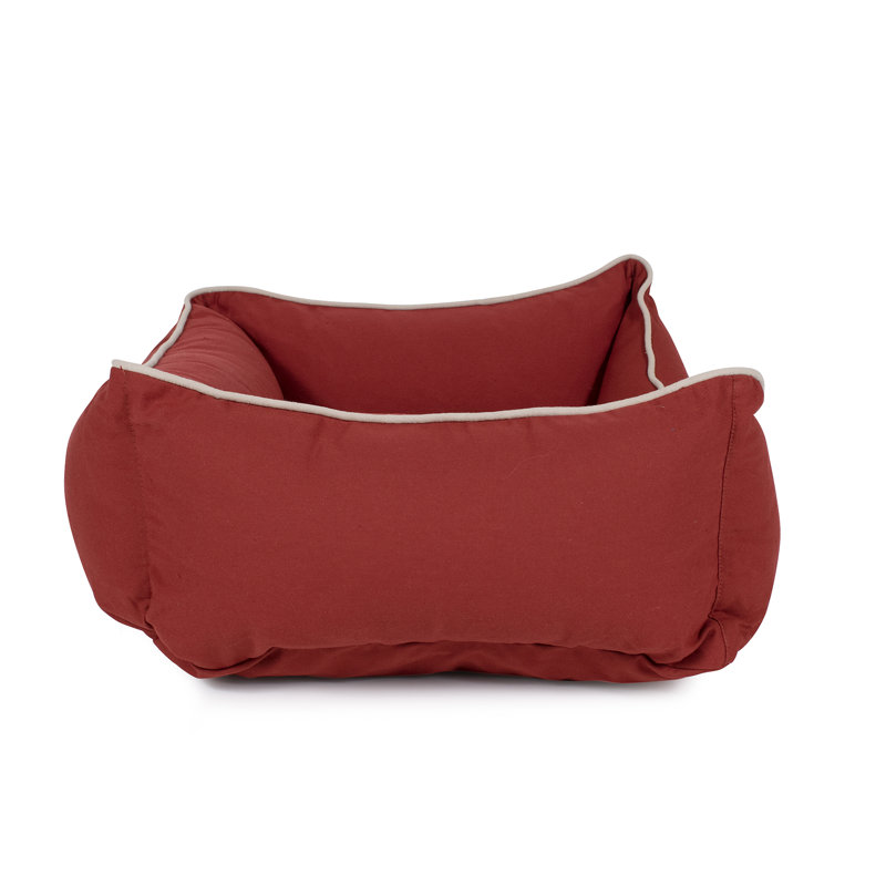 Medium Red Orthopedic Elevated Pet Bed with Poly Fill