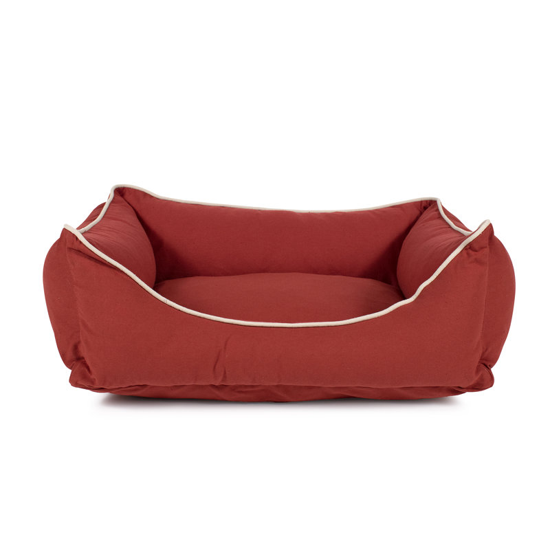 Medium Red Orthopedic Elevated Pet Bed with Poly Fill