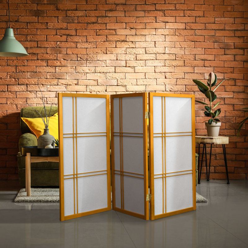 Honey 3-Panel Shoji Screen with Rice Paper