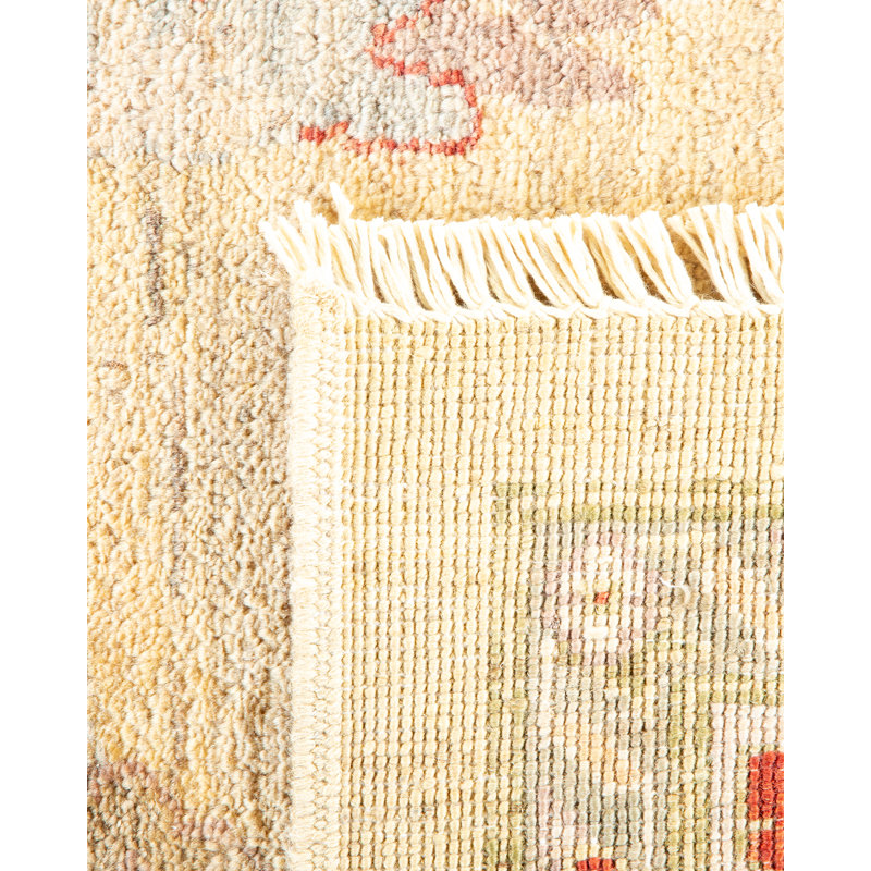 Hand-Knotted Artisan Ivory Wool 8' x 10' Rectangular Area Rug