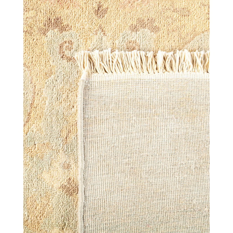 Hand-Knotted Light Blue Floral Wool Area Rug 5'10" x 9'1"