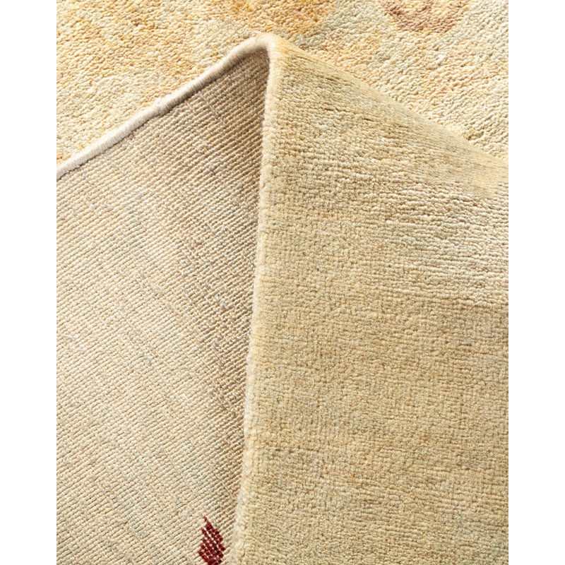 Hand-Knotted Light Blue Floral Wool Area Rug 5'10" x 9'1"