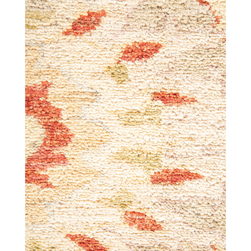 Hand-Knotted Artisan Ivory Wool 8' x 10' Rectangular Area Rug