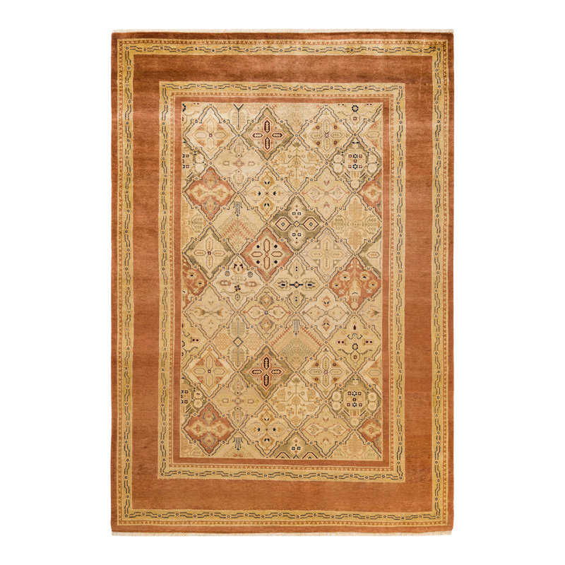 Hand-Knotted Wool Oriental 8' x 10' Brown Area Rug