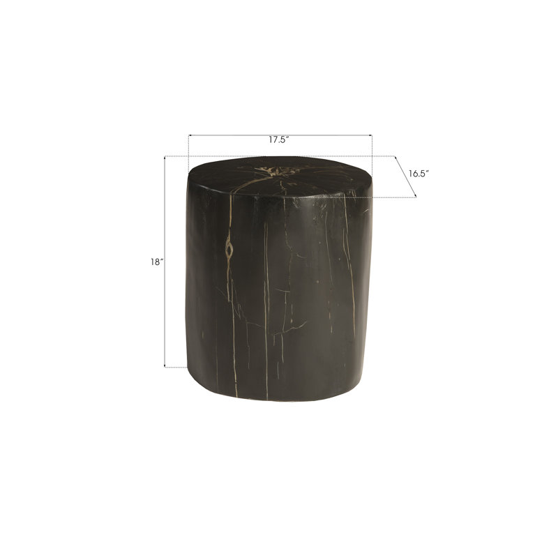 17.5" Black and Gold Composite Round Stool