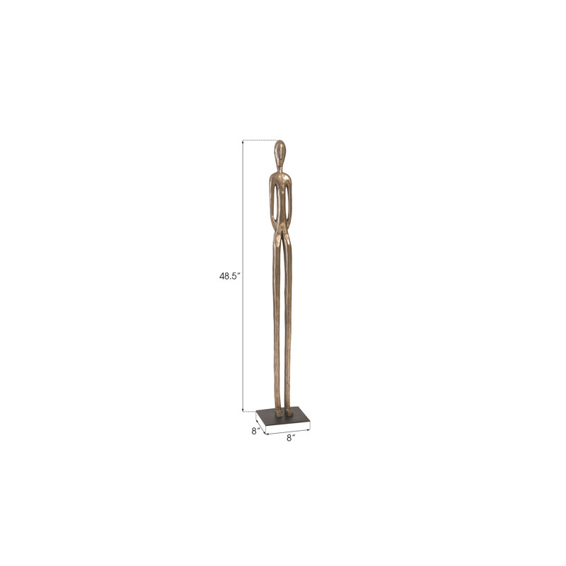 Modern Polished Bronze Bulol Sculpture, 48.5" Tall