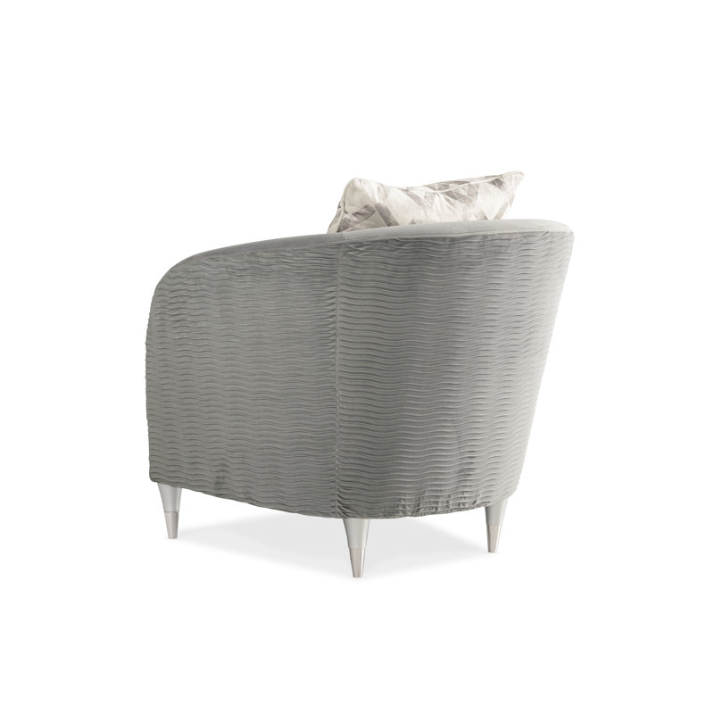 Farrah 32'' Gray Velvet Transitional Barrel Chair