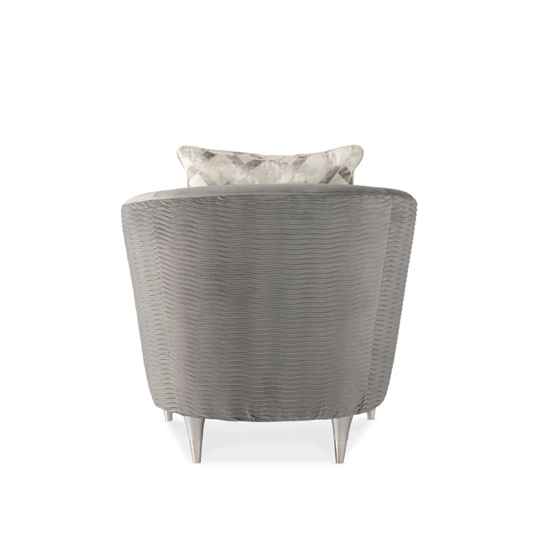 Farrah 32'' Gray Velvet Transitional Barrel Chair