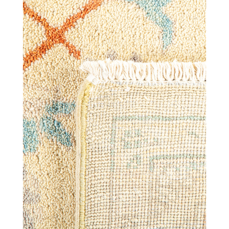 Ivory Hand-Knotted Wool 9' x 12' Area Rug