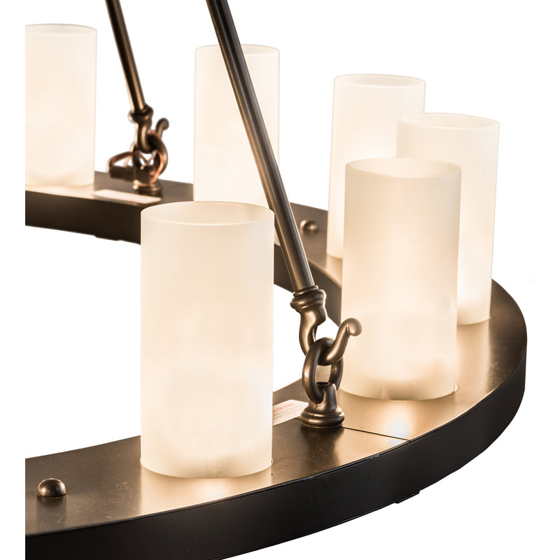 Loxley 16-Light Timeless Bronze Chandelier with Frosted Glass Shades