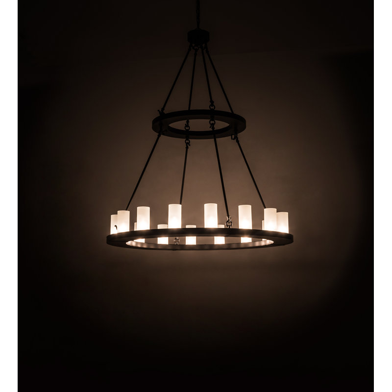 Loxley 16-Light Timeless Bronze Chandelier with Frosted Glass Shades