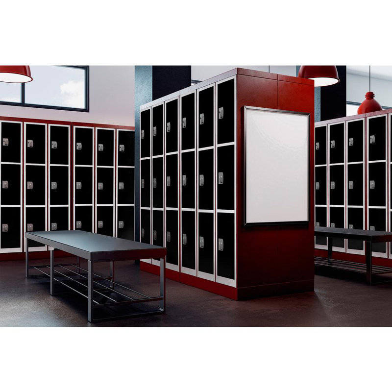 Black Solid Steel 72" Freestanding 3-Tier Locker