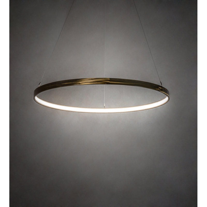 Hand-Forged Brass Tint LED Indoor/Outdoor Pendant Light