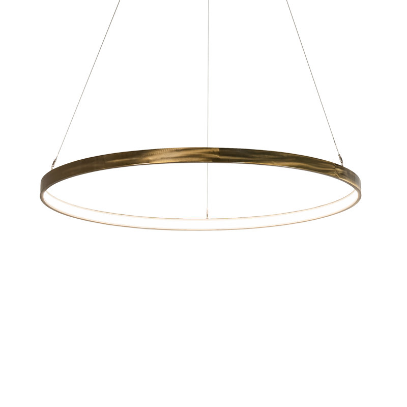 Hand-Forged Brass Tint LED Indoor/Outdoor Pendant Light