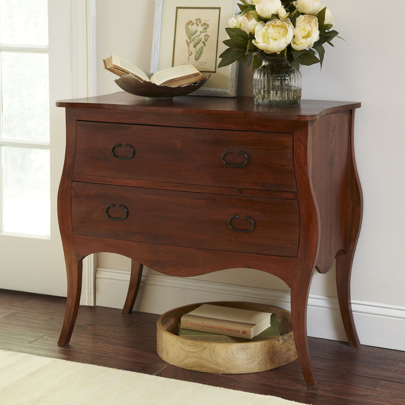 Antique Walnut Bombe Chest with Black Iron Handles