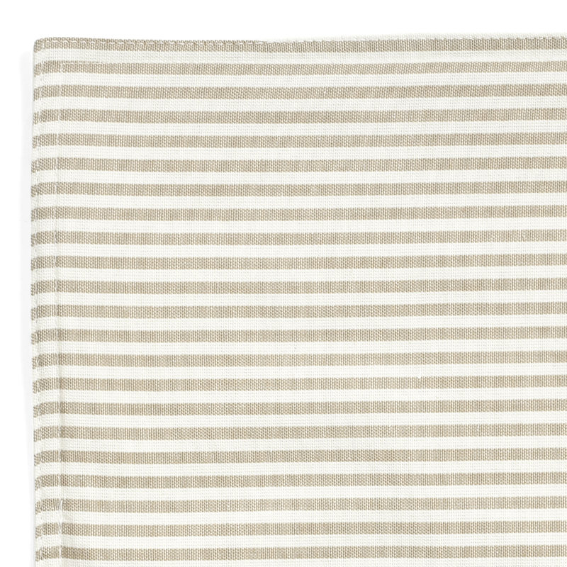 Neutral Striped Cotton Blend Rectangular Placemat Set