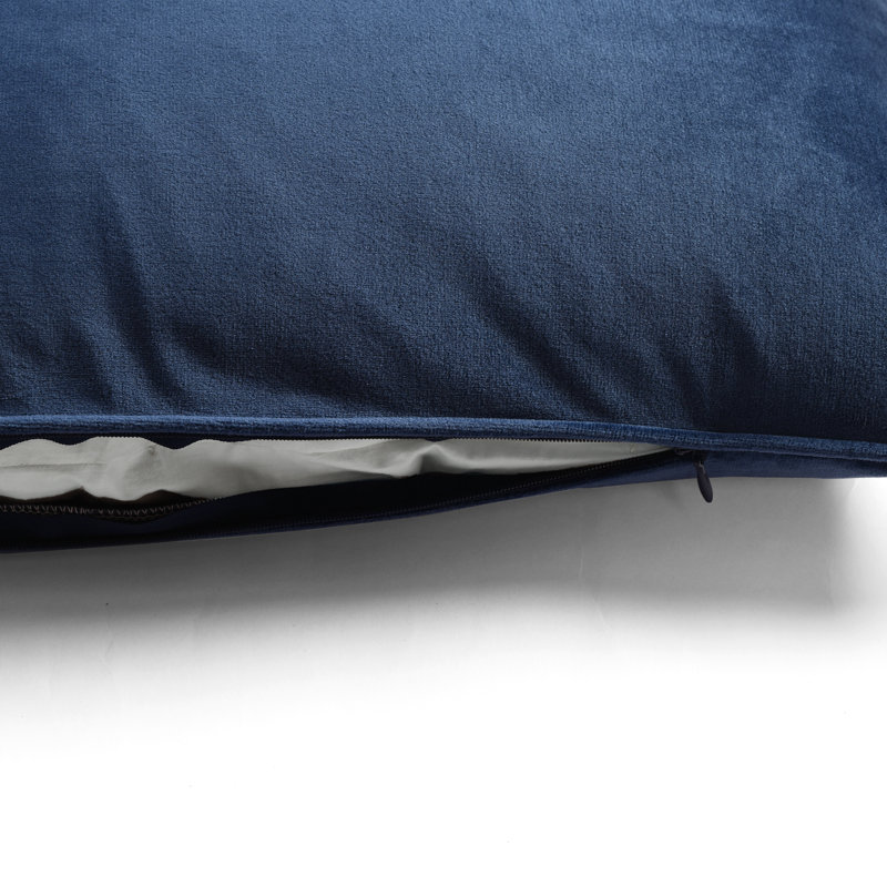 Navy Velvet Rectangular Euro Pillow Covers, 2-Pack