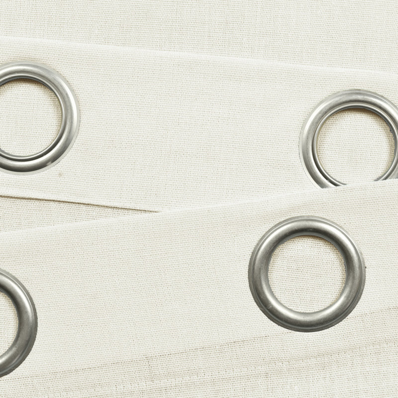 Light Linen Cotton Blend Grommet Window Curtain Panels