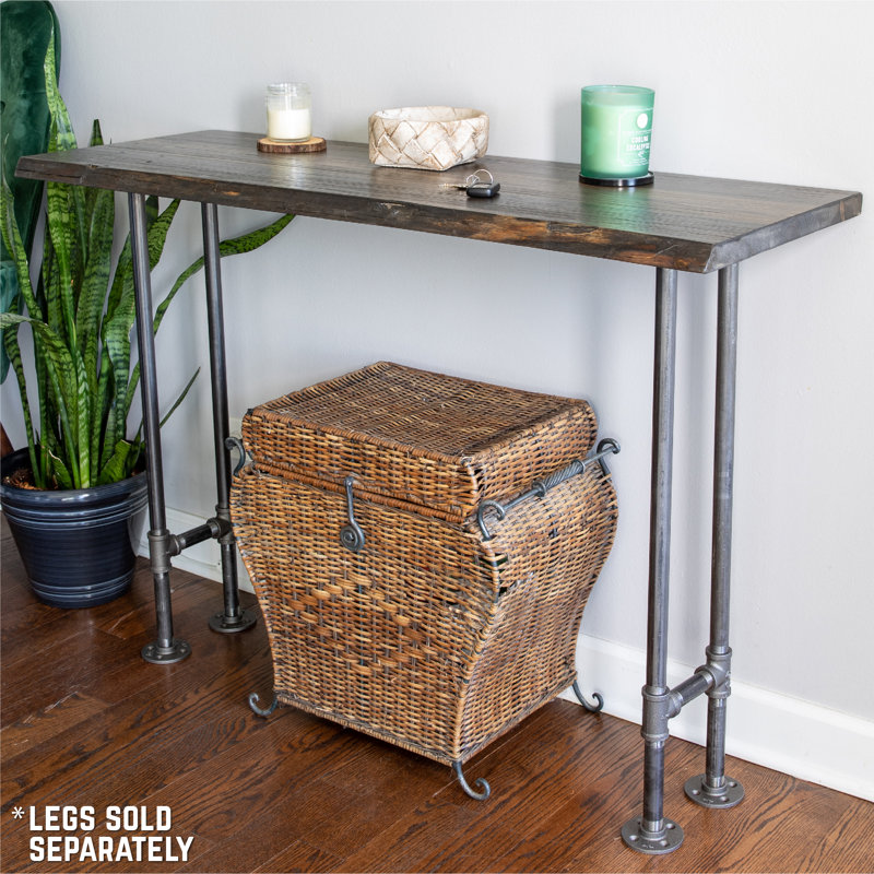 Trail Brown Rustic Reclaimed Pine Wood Console Tabletop 48x16 Inches
