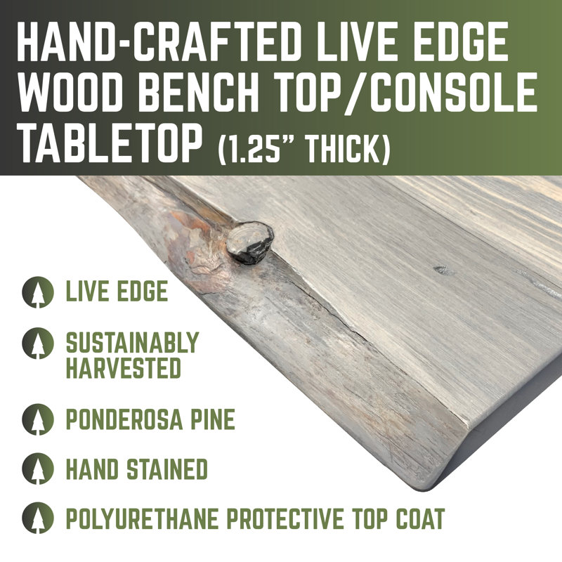 Riverstone Grey Reclaimed Wood 48" Console Tabletop