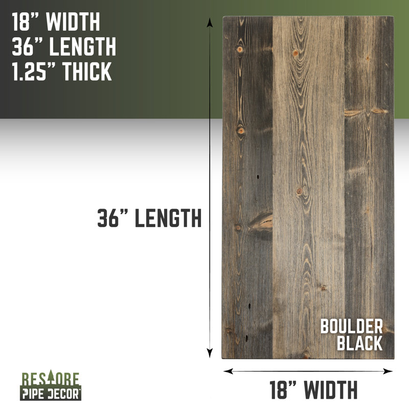 Boulder Black Rustic Solid Pine Coffee Tabletop