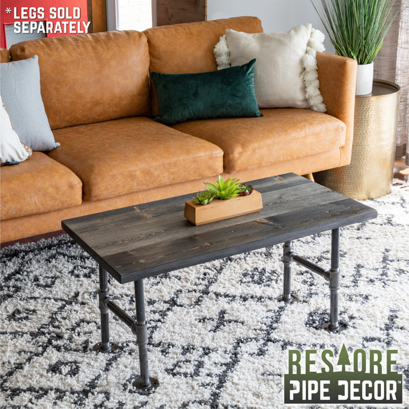 Boulder Black Rustic Solid Pine Coffee Tabletop