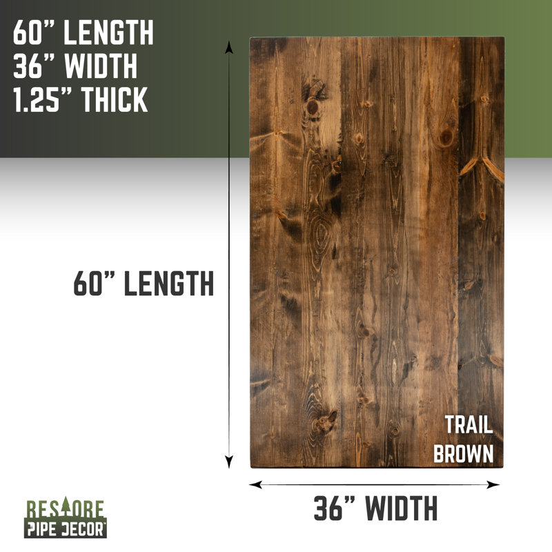 Trail Brown Reclaimed Pine Wood Dining Tabletop