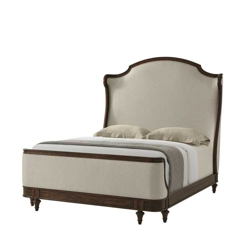 Tavel Contemporary Queen Upholstered Bed with Wood Frame