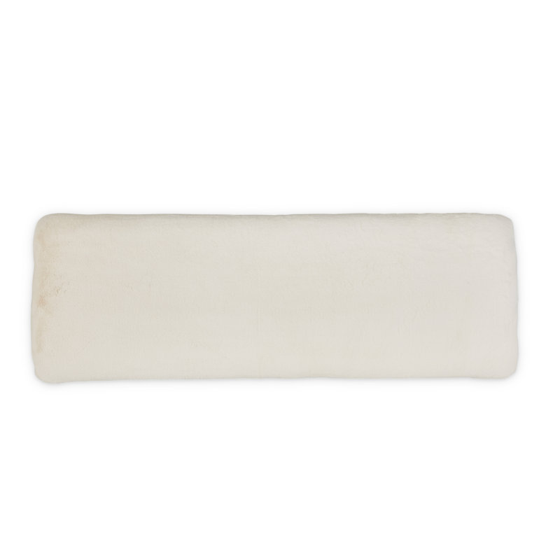 Pearl Faux Fur Upholstered Bench with Platinum Legs