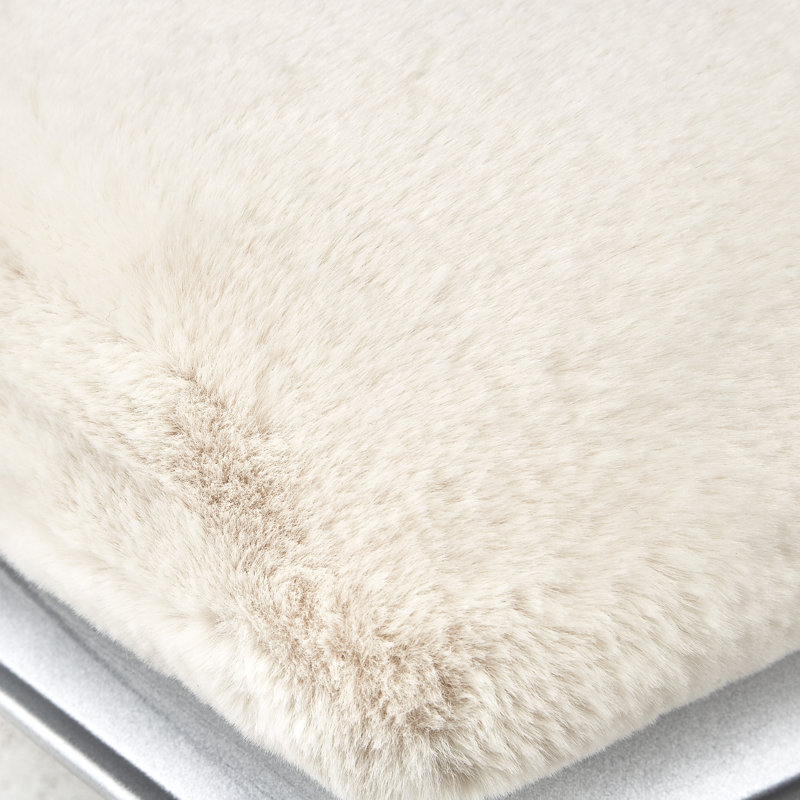 Pearl Faux Fur Upholstered Bench with Platinum Legs