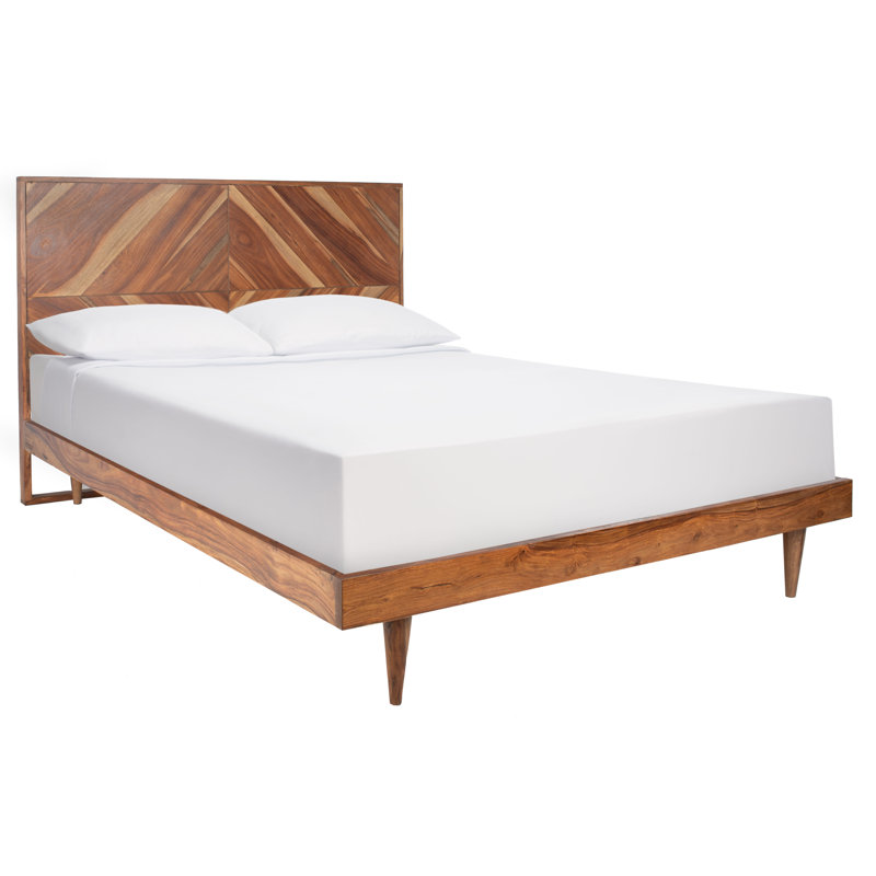 Cora Rose Queen Herringbone Platform Bed with Storage