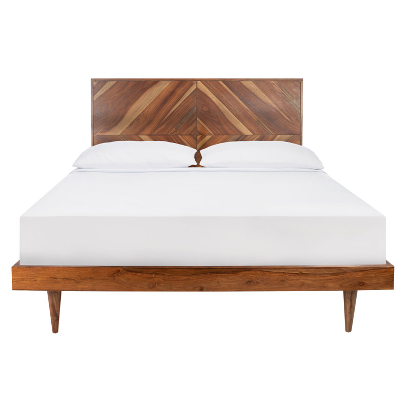 Cora Rose Queen Herringbone Platform Bed with Storage