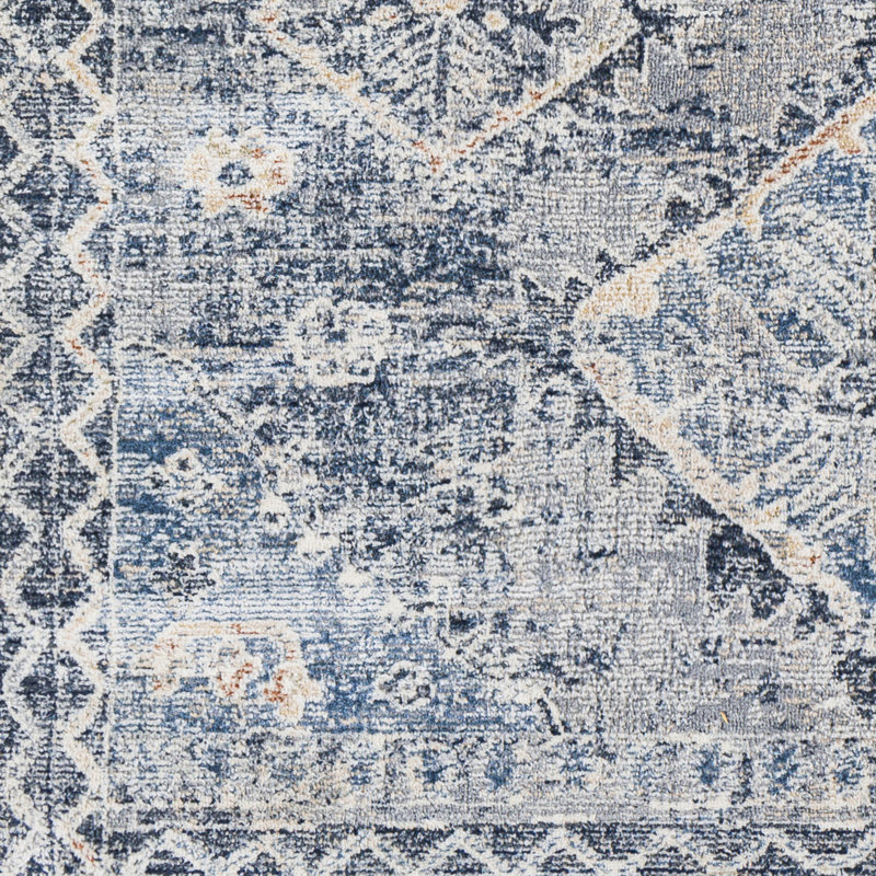 Elegant Gray Southwestern Runner Rug, Synthetic 2'6" x 8'