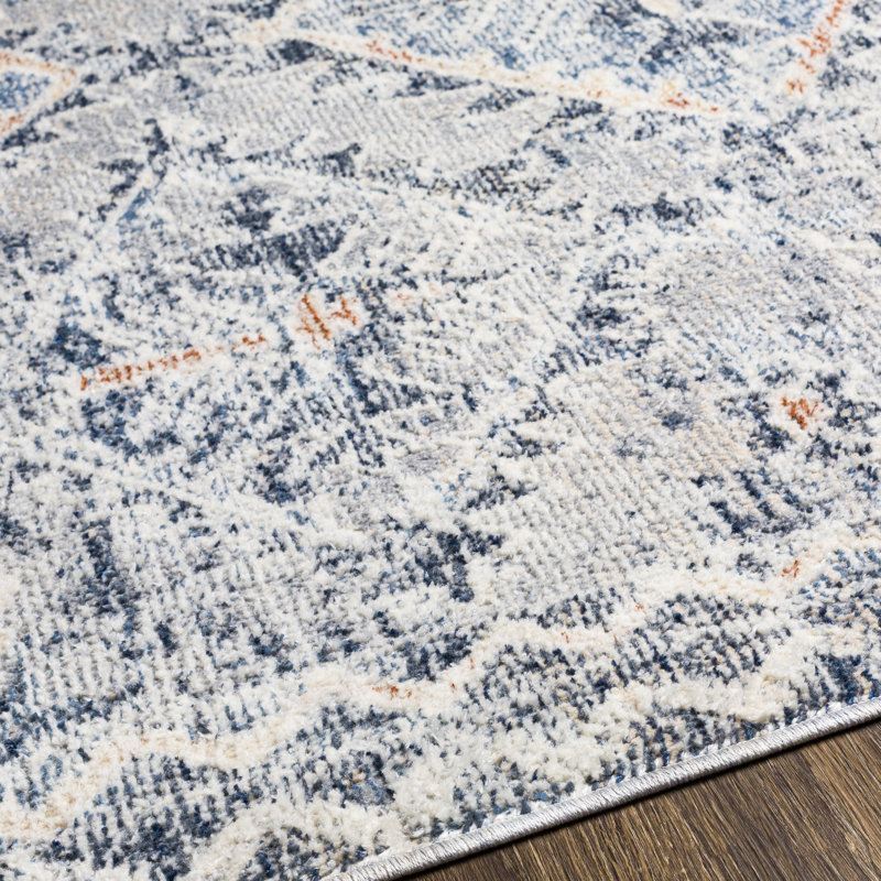 Elegant Gray Southwestern Runner Rug, Synthetic 2'6" x 8'