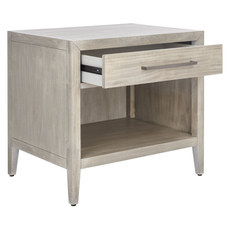 Ariella Light Gray Mahogany 1-Drawer Nightstand