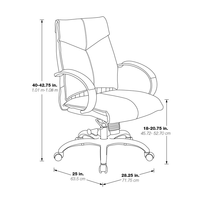 Lakimberly High Back White Faux Leather Swivel Executive Chair