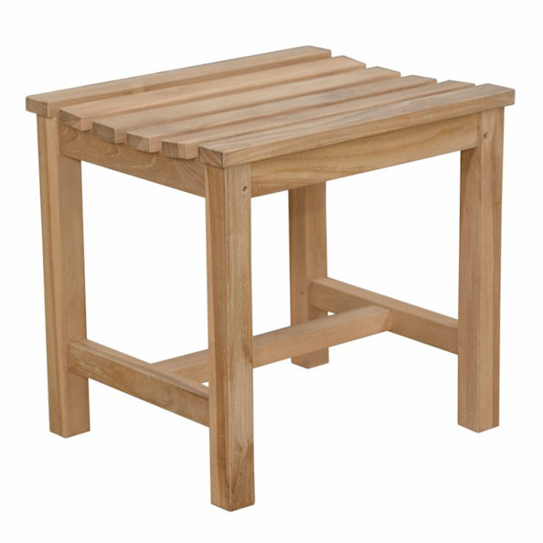 Braxton 19'' Teak Backless Outdoor Stool