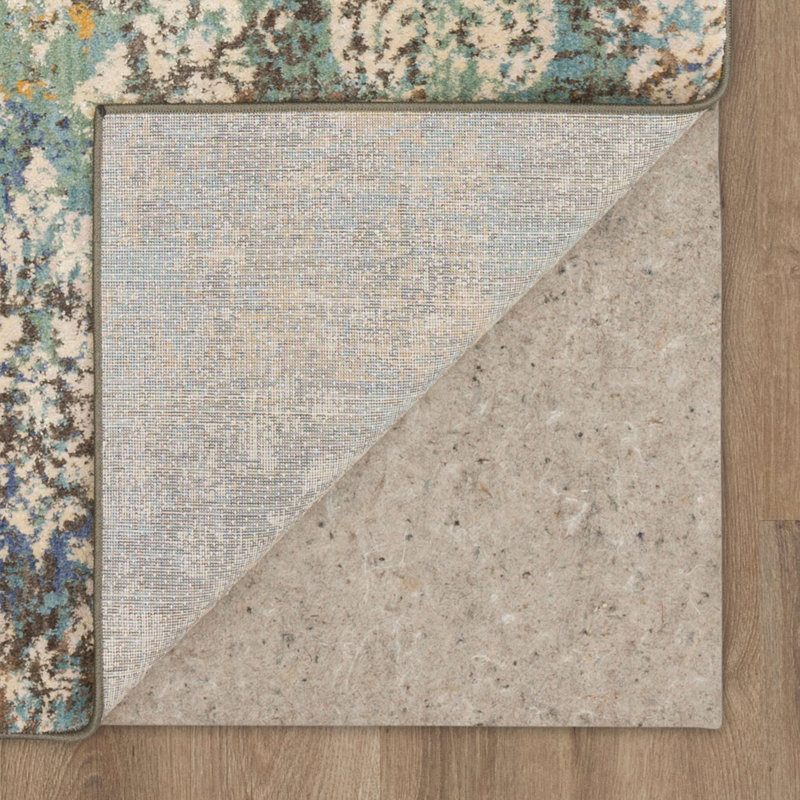 Gray and Gold Medallion Wool Area Rug