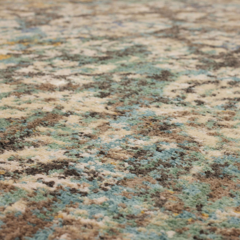 Gray and Gold Medallion Wool Area Rug