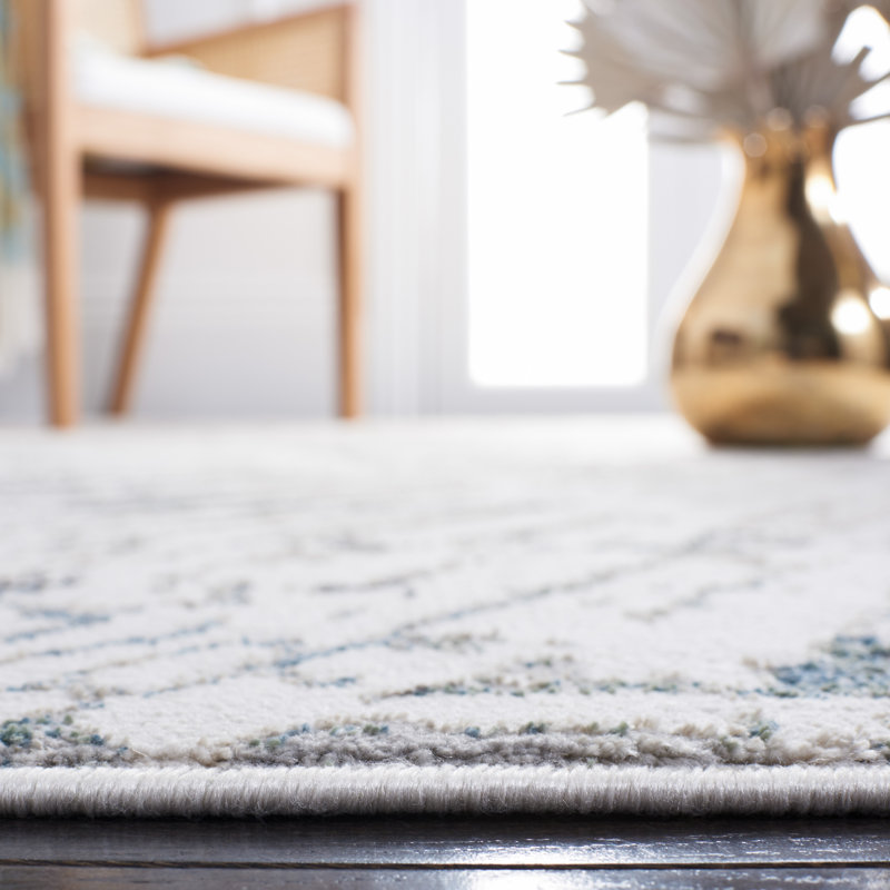 Bel Air Abstract Gray Synthetic Easy-Care Runner Rug - 2'2" x 9'