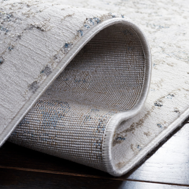 Bel Air Abstract Gray Synthetic Easy-Care Runner Rug - 2'2" x 9'