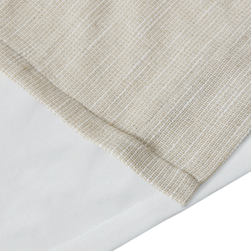 Natural Faux Linen Tab Top Light-Filtering Drapes
